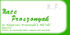 mate proszonyak business card